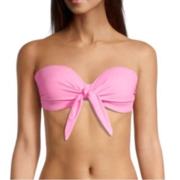 Aurum Bright Pink Bandeau Bikini Top Knotted Bikini Top Size 10 - Picture 14 of 14